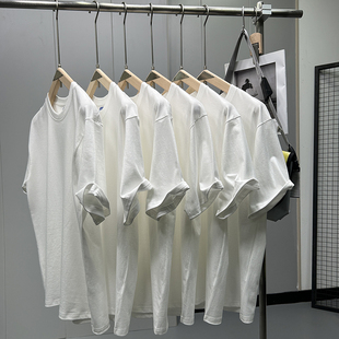 福利巨献 重磅260g纯棉圆领大码短袖男女简约百搭小白T半袖打底衫