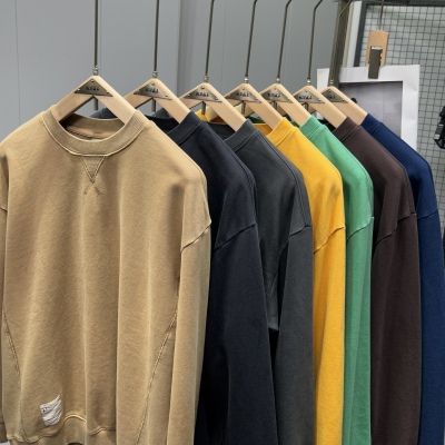 重磅480g复古水洗纯棉毛圈卫衣男