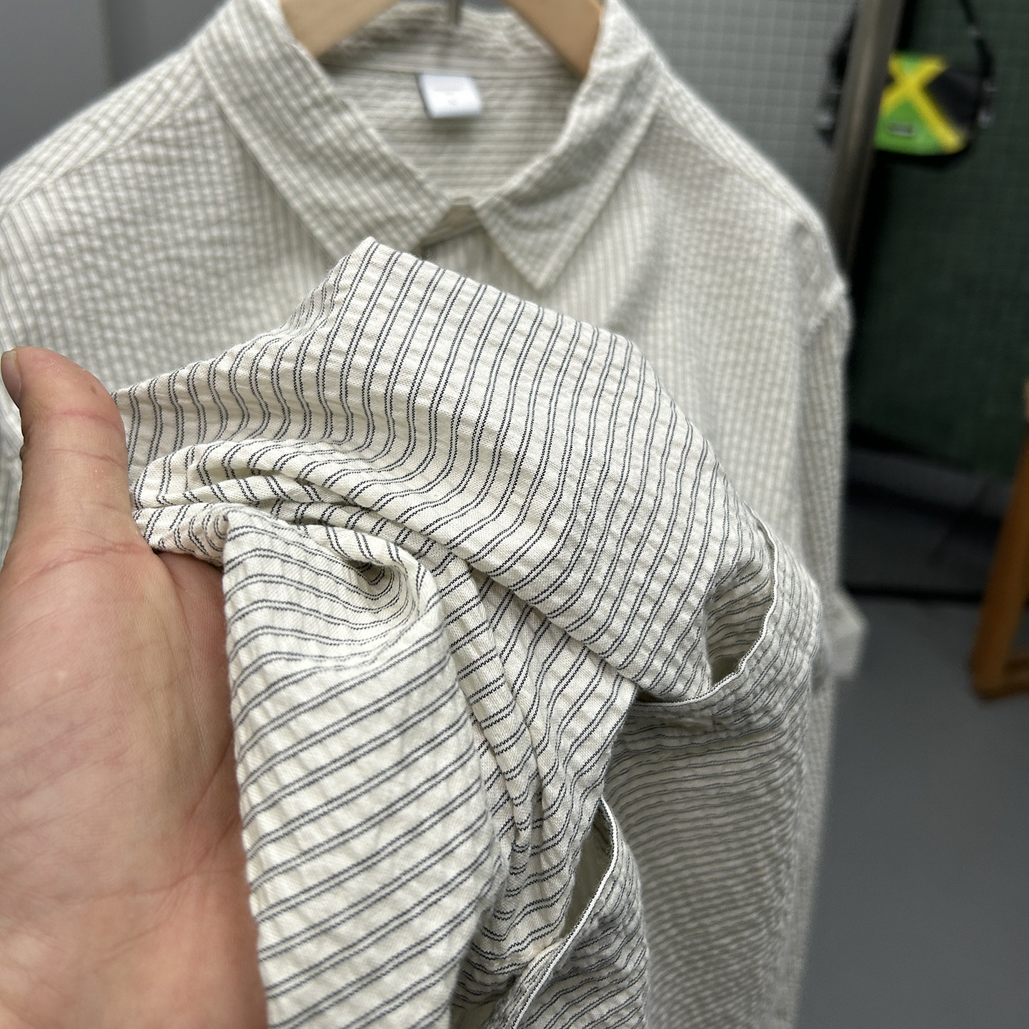 小清新文艺范 日系港风复古竖条纹纯棉长袖衬衫男女百搭休闲衬衣