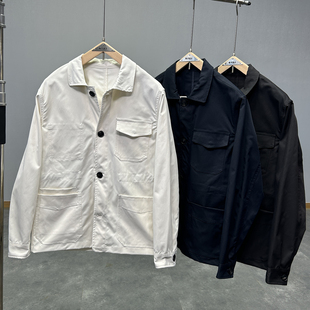 日系文艺复古小西服多口袋翻领工装夹克男士宽松休闲春秋外套潮