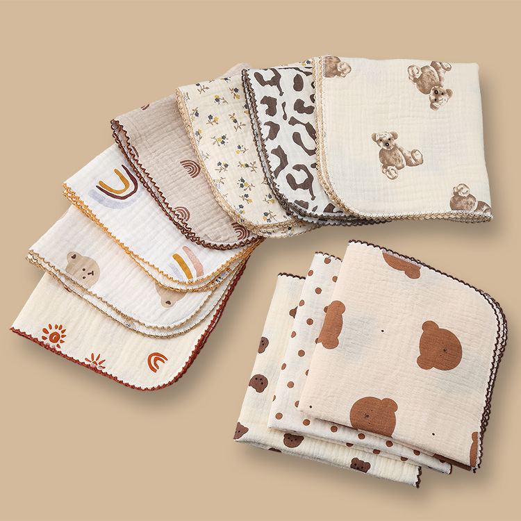 婴儿纯棉纱布毛巾小方巾