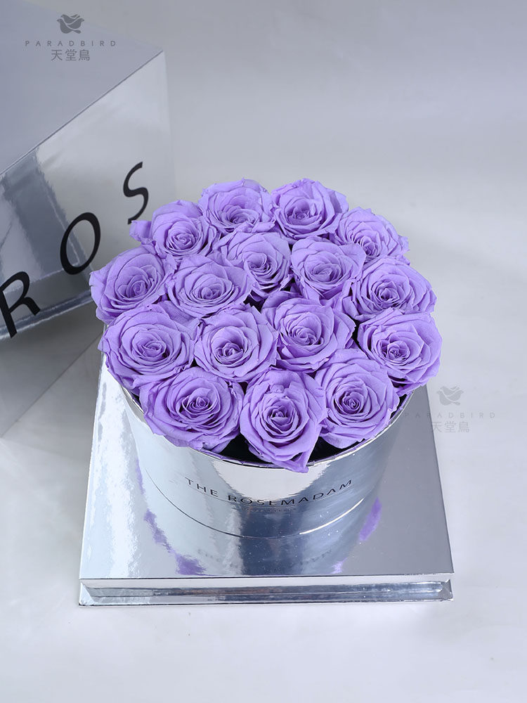 永生花紫玫瑰礼盒情人节七夕送女友杭州上海江苏安徽同城送货上门