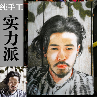 素描画像纯手绘彩铅定制肖像代画人物头像真人自画像
