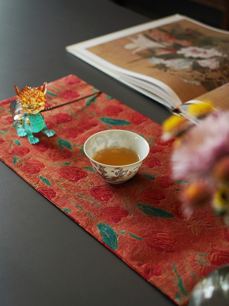 新中式布艺禅意防水干泡小茶席织锦彩绘茶布茶垫复古隔热双面桌旗,居家布艺,茶席,淘宝优惠券,粉丝福利购,淘宝优惠卷
