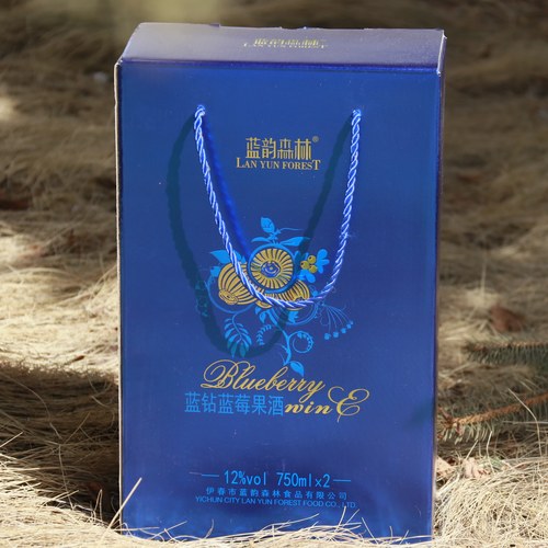 东北特产伊春蓝韵森林蓝钻蓝莓果酒低度酒750ml2瓶起包邮 - 封面