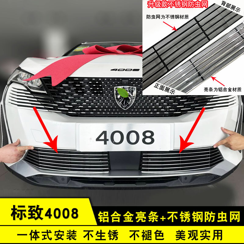 标志中网前脸保险杠装饰亮条