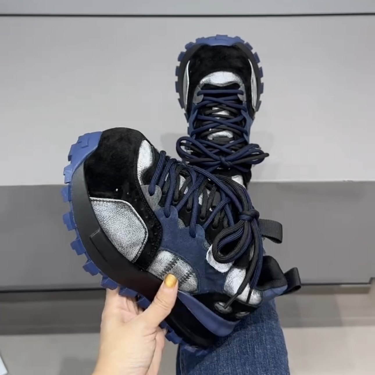 拼色阿甘鞋女潮牌2025春季新款厚底显脚小松糕鞋小个子休闲鞋,女鞋,老爹鞋,淘宝优惠券,粉丝福利购,淘宝优惠卷