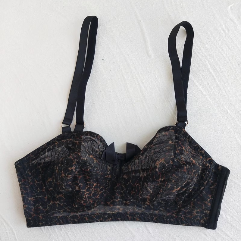 英单PP/Bettie复古女王联名 怀旧欧美复古风半透薄纱印花文胸