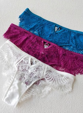 澳单bras 蕾丝花纹花边性感蜜桃臀小三角有丰满臀加大码女内裤