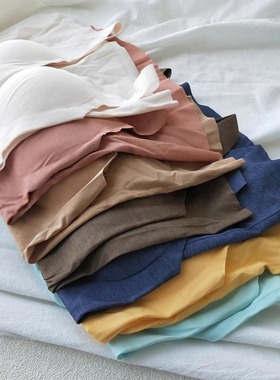 欧美slog~简约零感弹力轻薄内搭保暖打底无痕修身女生免穿文胸