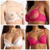 北欧ella 精致薄纱透明刺绣超薄丰满杯薄棉刺绣纯色舒适性感文胸