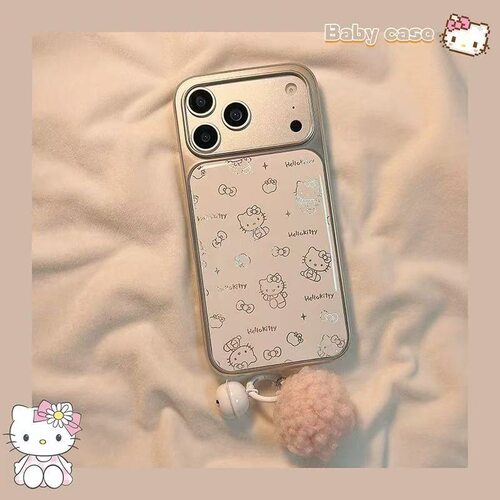 简约线条HelloKitty猫适用iPhone17promax苹果16手机壳15电镀滴胶