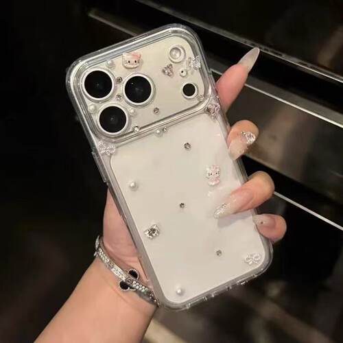可爱风HelloKitty千金水钻适用iPhone17promax苹果16手机壳15