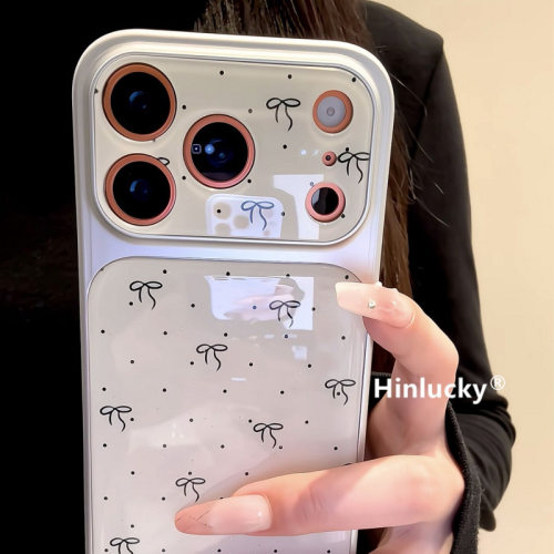 Hinlucky日韩ins小众波点蝴蝶结适用苹果17手机壳iphone16promax