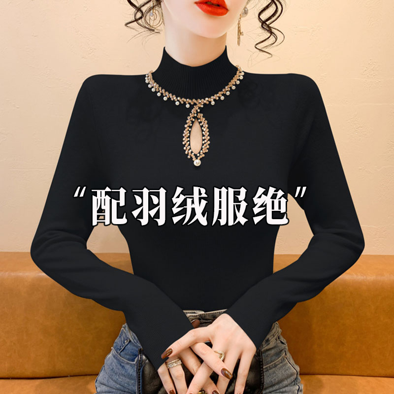 半高领羽绒服内搭女秋冬款针织衫