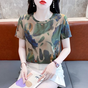 百搭时尚 正肩短袖 2025新款 t恤女夏季 防晒衣纯棉上衣 宽松欧货小衫