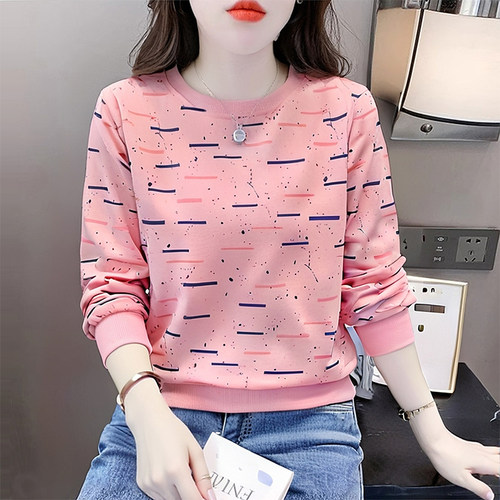 长袖t恤女新款时尚纯棉套头上衣