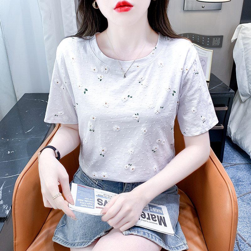 夏季洋气百搭绝美上衣女宽松时尚短袖2026年新款气质纯棉t恤女装,女装/女士精品,T恤,淘宝优惠券,粉丝福利购,淘宝优惠卷