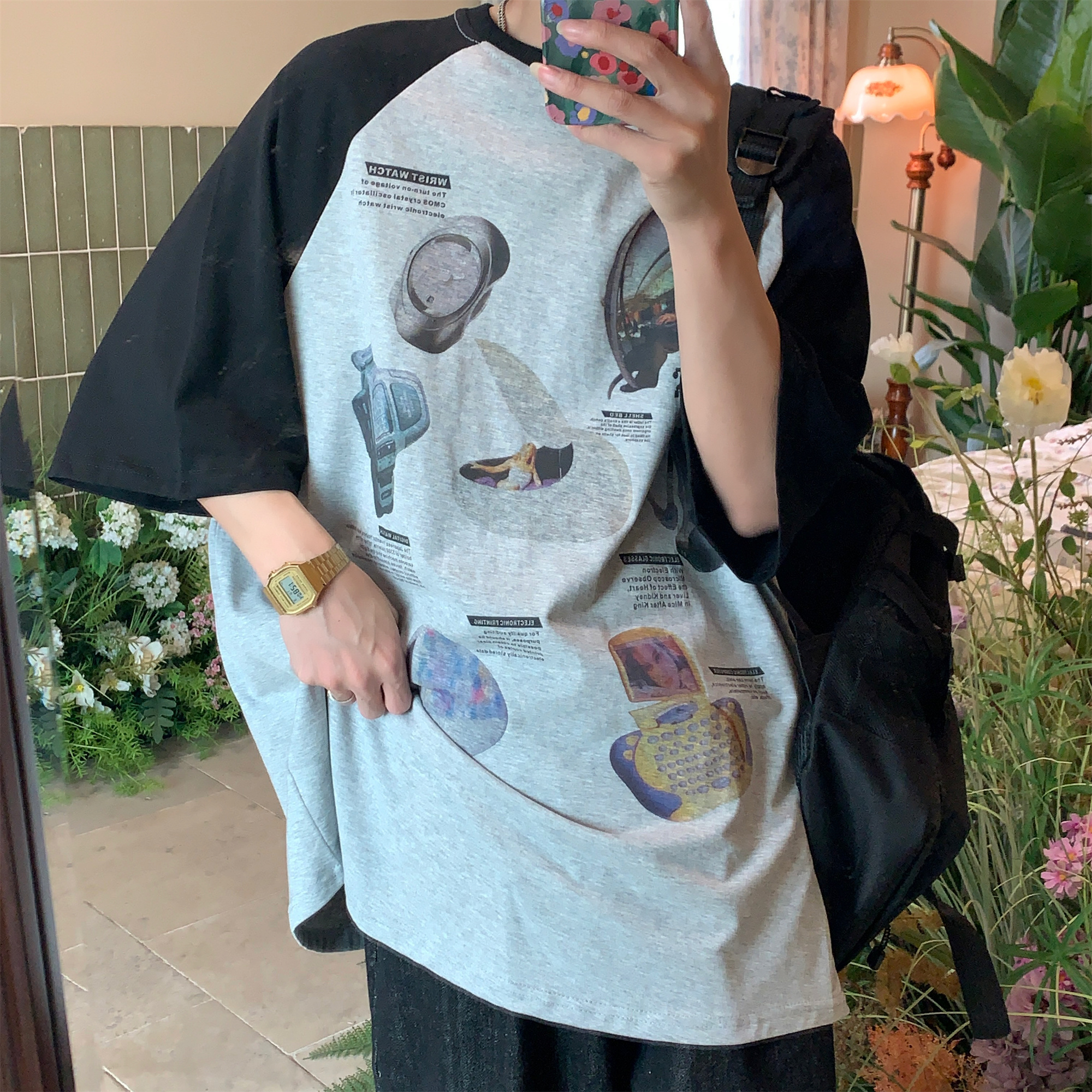 短袖美式复古常规中性