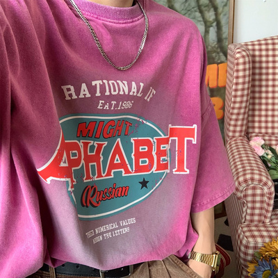 短袖潮牌常规水洗做旧中性