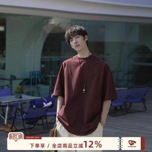 纯色短袖 270g重磅美式 T恤男夏季 男装 GOOZI 纯棉圆领打底衫 MADE