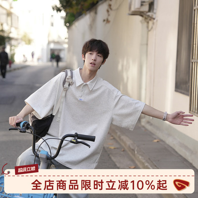 GOOZIMADE重磅翻领短袖T恤男夏