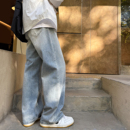 MADE 阔腿宽松休闲裤 浅色水洗牛仔裤 美式 子 男秋冬直筒长裤 GOOZI