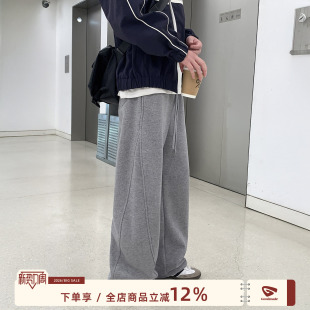 MADE灰色卫裤 子男款 男春季 男生休闲裤 宽松直筒青少年运动裤 GOOZI
