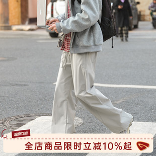 2026新款 GOOZI MADE机能阔腿休闲裤 男春秋季 男生纯色宽松直筒长裤