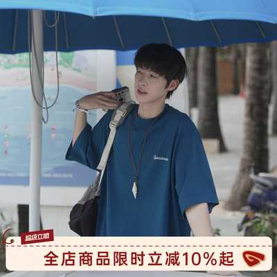 GOOZIMADE250g印花短袖T恤男夏季