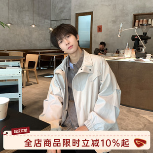 GOOZI MADE 美式飞行员夹克男春秋宽松男款春季男生翻领工装外套