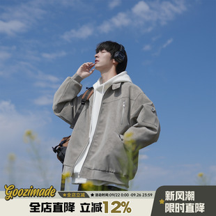 2025新款 @港仔文藝男 美式 皮衣外套男秋季 飛行員皮夾克 青少年工裝