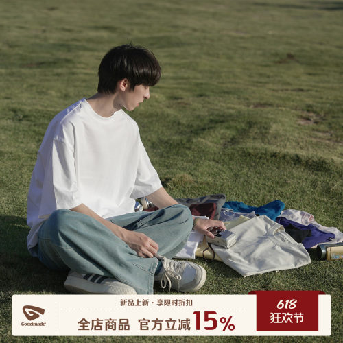 GOOZIMADE夏季纯色宽松短袖T恤