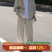 GOOZI 男春秋复古垂感抽绳休闲运动长裤 MADE cleanfit灰色弯刀裤