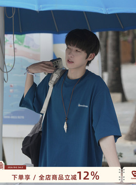 GOOZI MADE 250g重磅字母印花短袖T恤男夏季索罗娜凉感速干半袖te