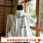 外套 帽衫 港仔文艺男420g重磅发泡印花连帽卫衣男春秋美式 男生长袖