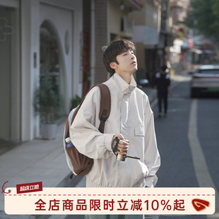 GOOZI 哈灵顿外套男春季 美式 复古男生飞行员夹克 MADE解构立领工装