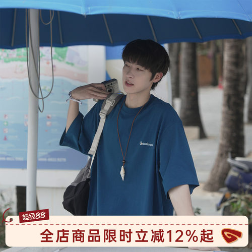 GOOZIMADE250g印花短袖T恤男夏季