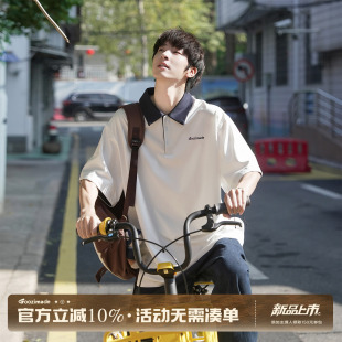 GOOZI MADE翻领短袖T恤男夏季索罗娜凉感速干日系宽松半袖POLO衫