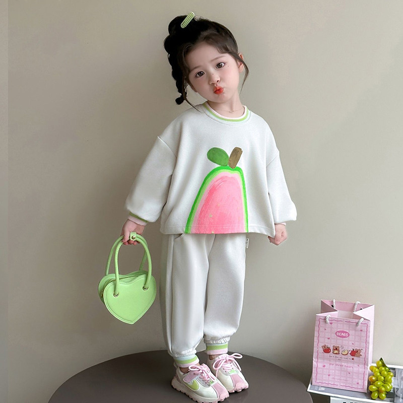 女童套装春秋季网红新款小清新儿童衣服女宝宝秋装卫衣运动两件套