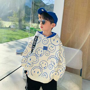 男童卫衣春秋2026新款儿童炸街衣服连帽上衣男孩洋气童装春款潮牌