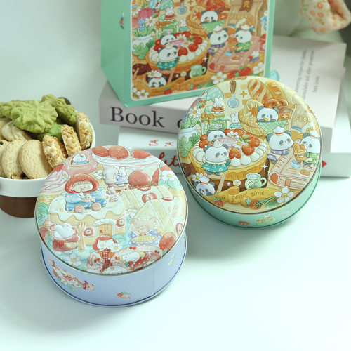 包装盒马口铁盒曲奇饼干糖果圆形