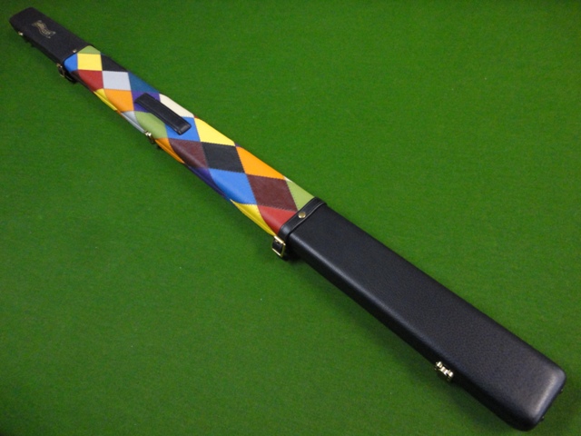 【金牌台球】John Parris 两头黑中间彩色拼皮 通杆台球盒  定做