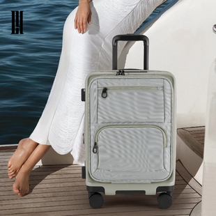 狼域前开深舱旅行箱侧开盖扩容行李箱女时尚大容量30寸登机拉杆箱