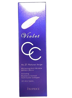 韩国deoproce黛芙丝紫罗兰cc霜轻薄遮瑕提亮肤色水光肌肤原装进口