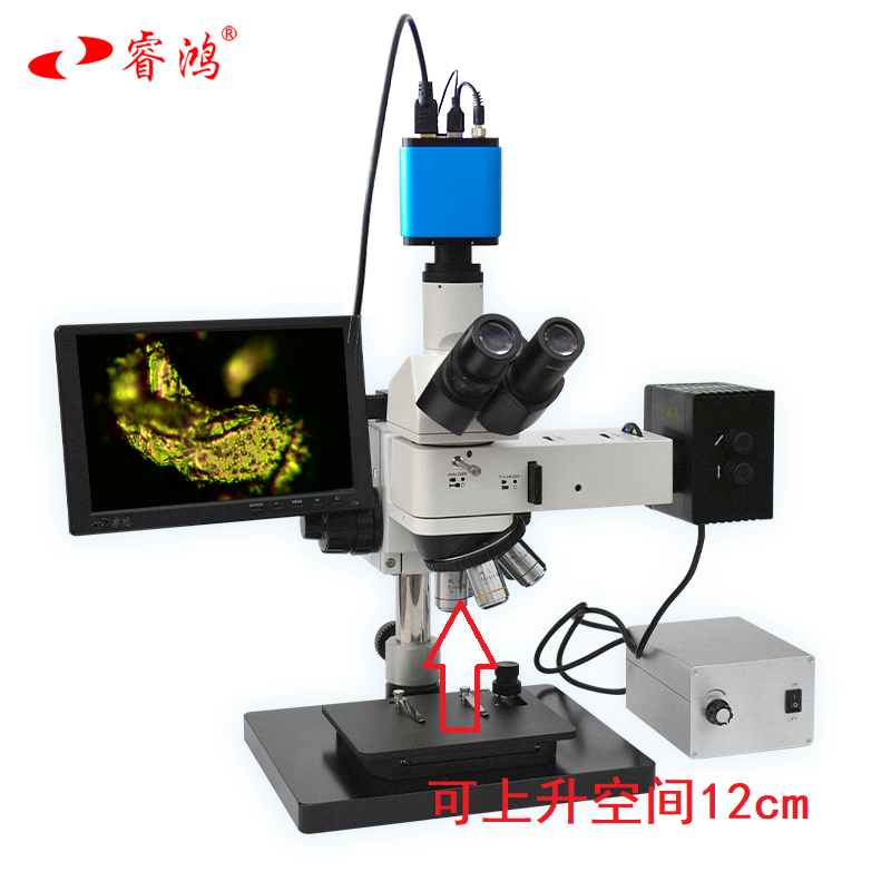 VHM-500金相显微镜大型载物台偏光暗场黑背景材料观察睿鸿体视ICM100