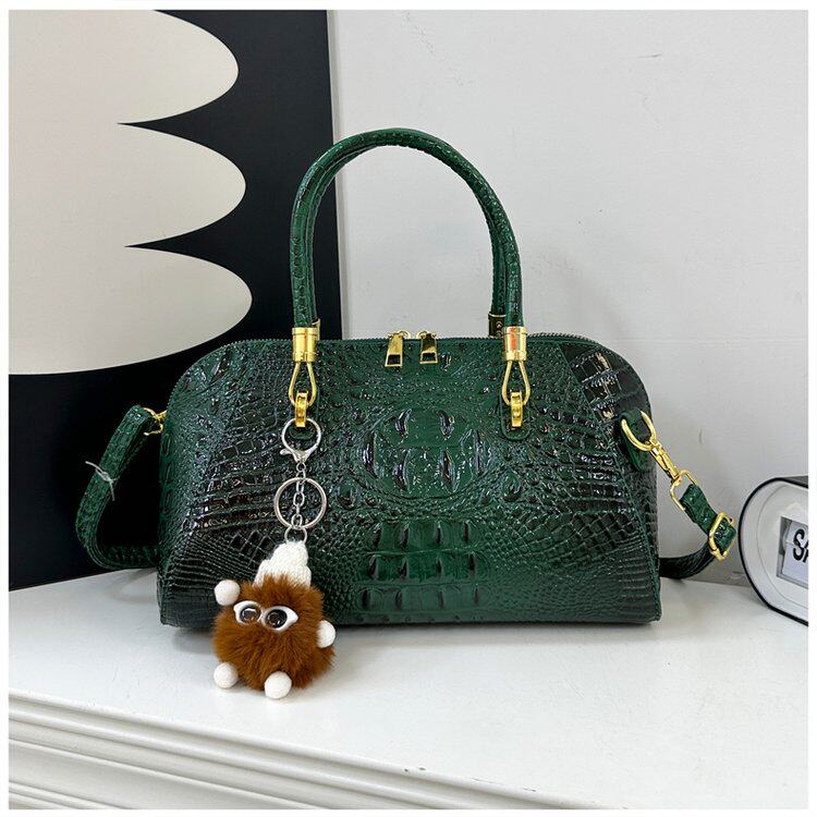 大容量经典大气女包轻奢简约单肩包时尚百搭鳄鱼纹漆皮亮面手提包