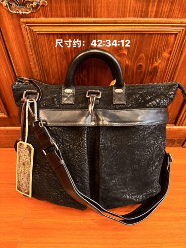 制道重工复古马臀皮大头盔男女手提包单肩休闲大容量通勤包L11344