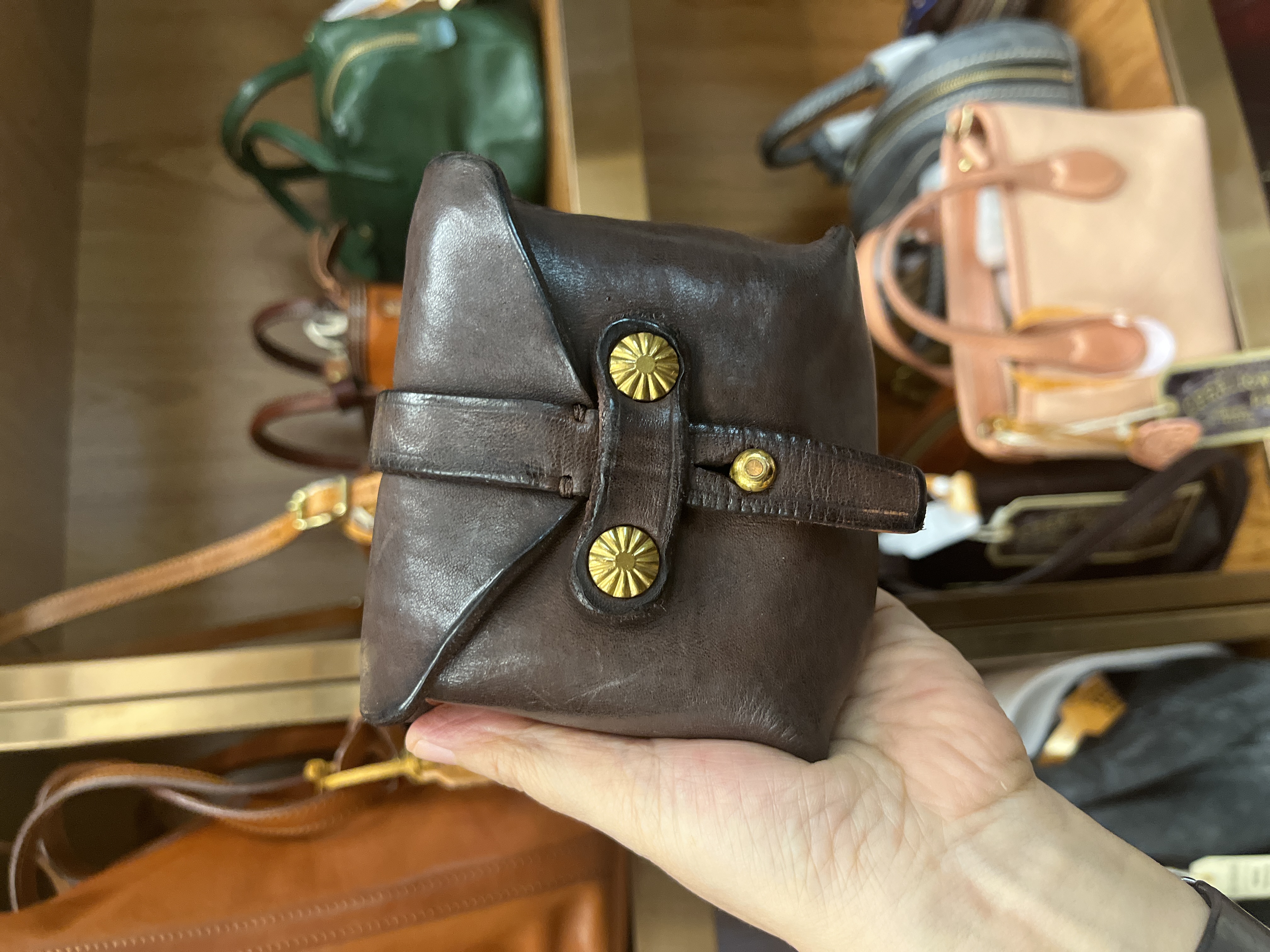 制道加厚重工洗水马皮零钱包卡包小腰包可挂脖包小包挂做旧复古