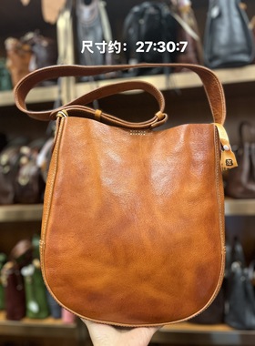 制道全皮水桶包一桶金单肩斜挎包休闲通勤轻便实用复古11045